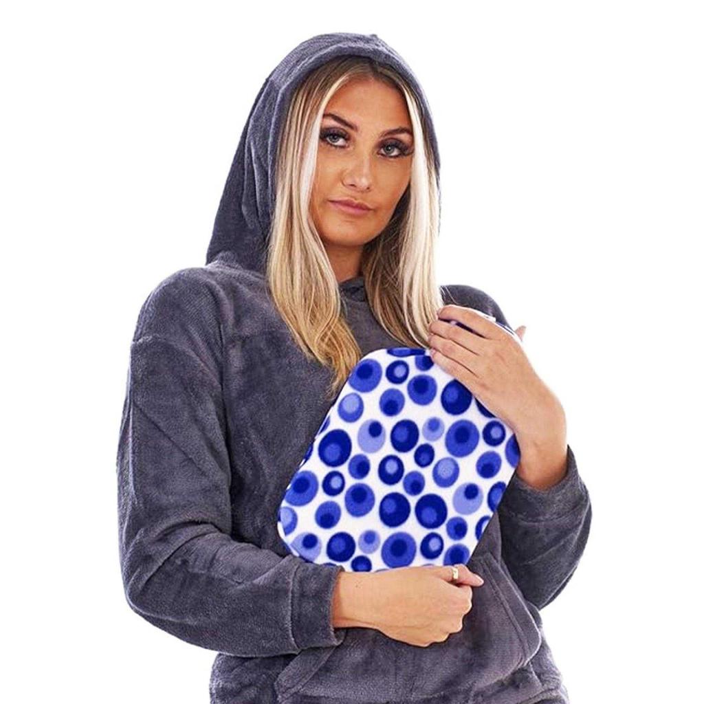 K Collection Dotted 2L Hot Water Bottle And Cover (Pack of 2)