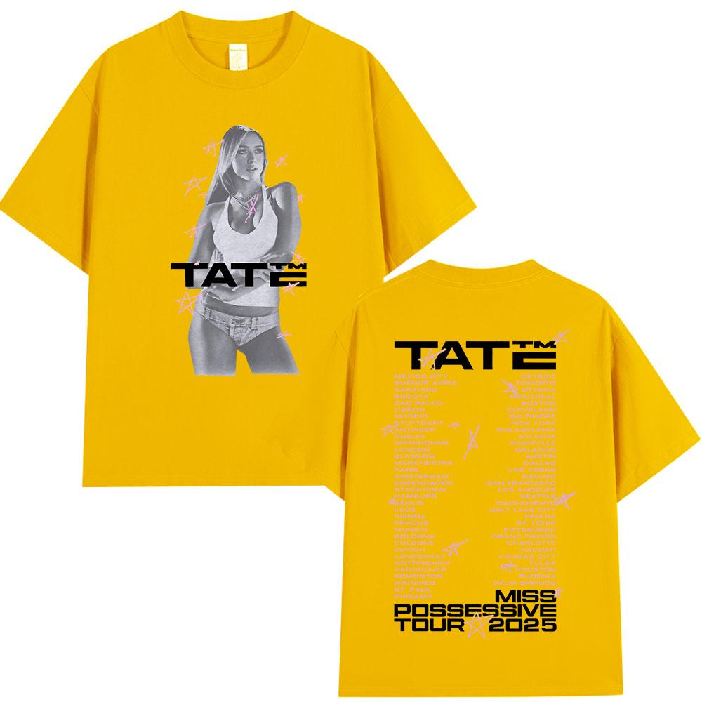 Tate McRae Miss Possessive Tour Merch T-shirt Unisex Donna Harajuku Girocollo Manica Corta T-shirt Cotone Casual T-shirt Streetwear