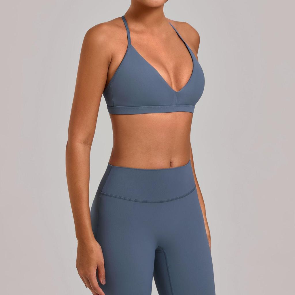 Verstellbarer Yoga-BH mit Kreuzträgern und Hohlrücken-Design für Fitness & Laufen