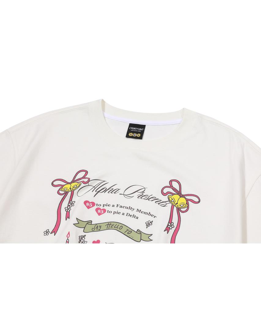 CPGN STUDIO Candle Heart Short Sleeve T-Shirt Cream
