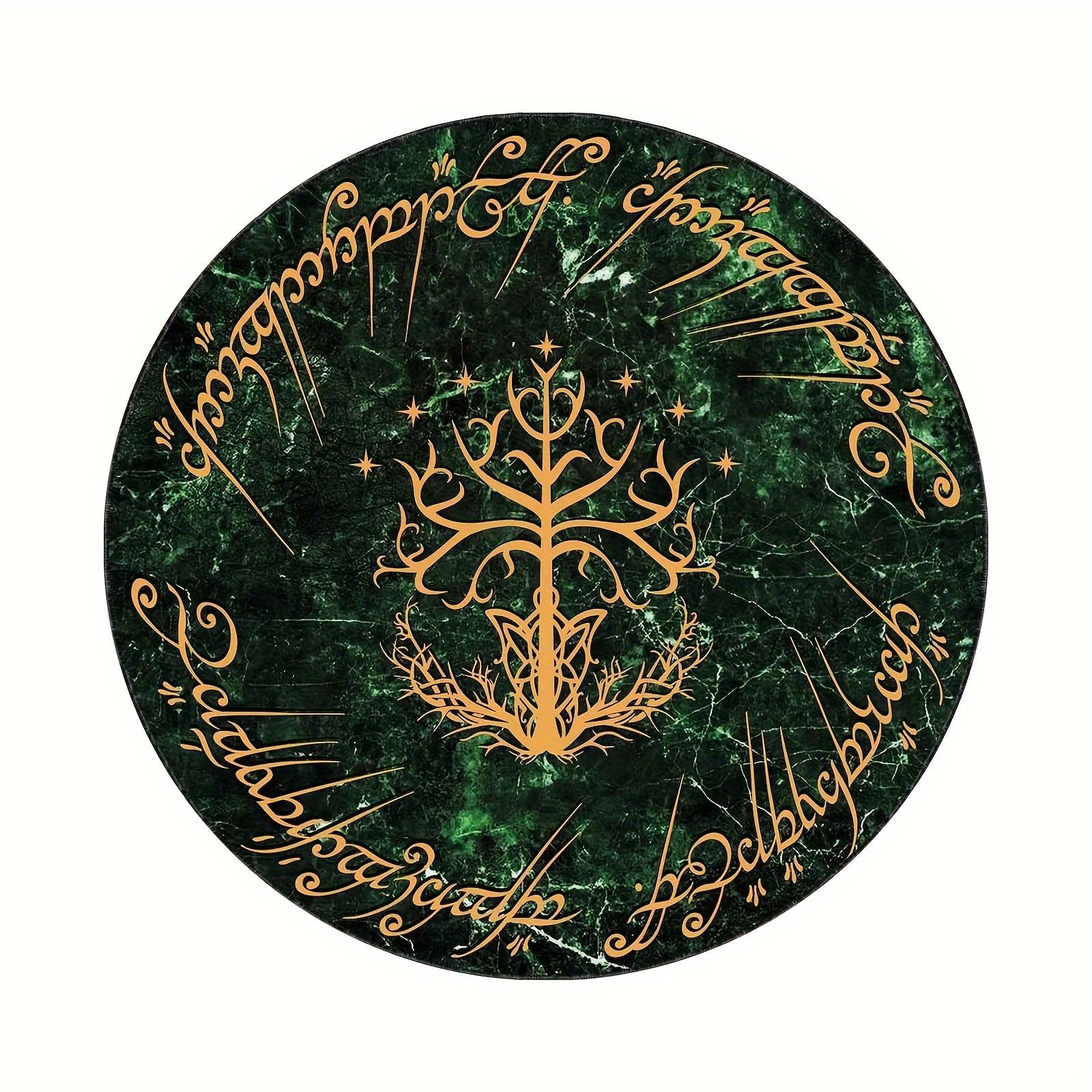 

1pc, Lord Of The Rings Pattern Soft, Non Slip, And Dirt Resistant Floor Mat for Living Room And Kitchen Supplies Diameter 40cm