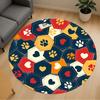 1pc Paw Print Heart Round Chair Mat Area Rug - Non-Slip, Floor Mat for Office, Bedroom, and Indoor Decor -1002217
