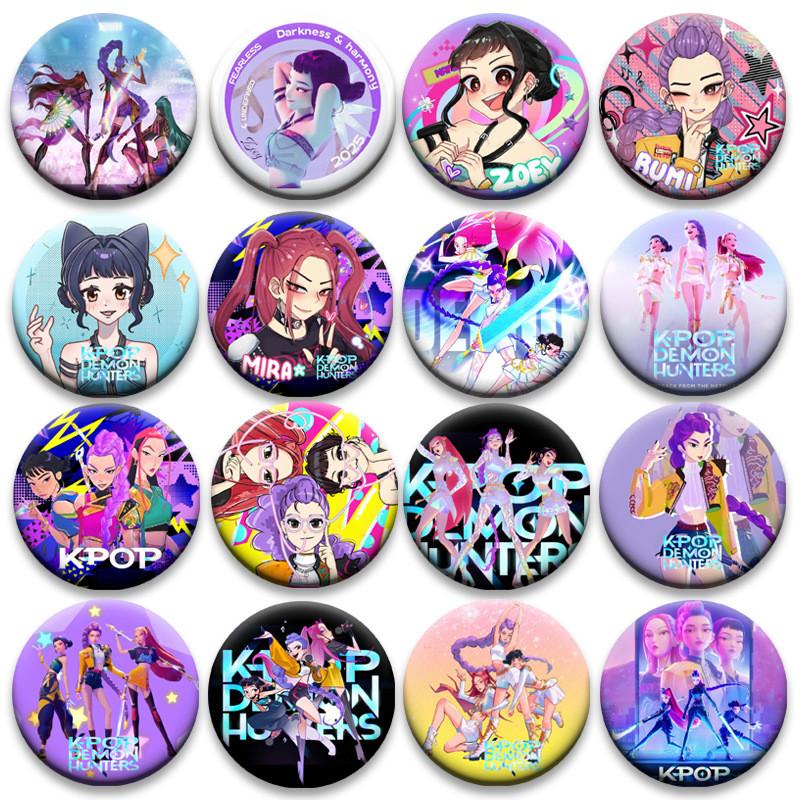 Demon Kpop Hunters Badge Character Pattern Anime Merchandise Fashion Fans Gift