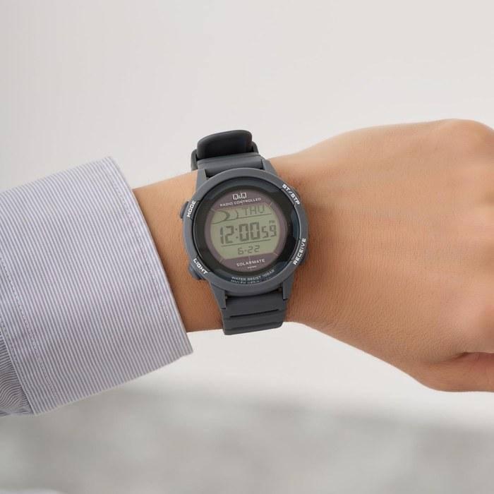 [Citizen Q&Q] Digital Watch, Radio Solar, Waterproof, Date, Urethane Band, D01A-002VK, Men's, Navy