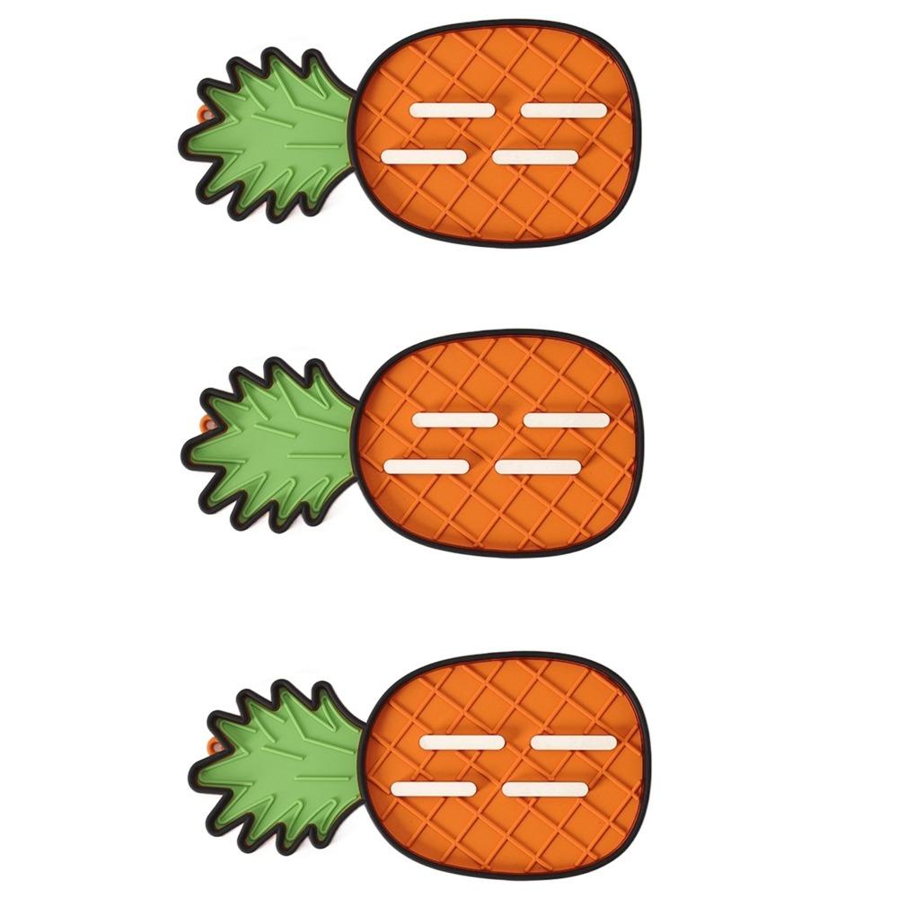 

3pcs/set Cartoon Cutting Board Mat Silicone Kitchen Drain Pad Pot Lid Storage Mat Dish Drying оранжевый