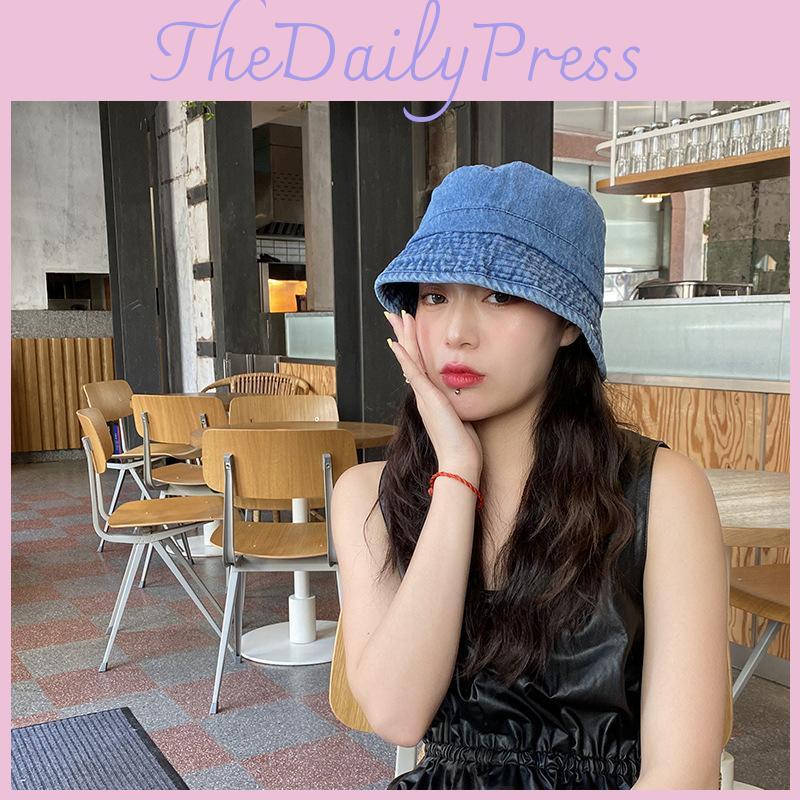 Denim Japaneseinspired Fashionable Bucket Hat For Women Breathable Uv Shield