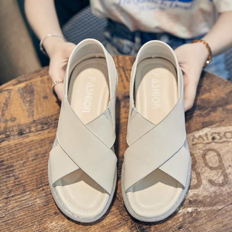 Inner Height-increasing Sandals Female Fashion New Summer Fairy Wind Jelly Bottom Two Wear Soft Bottom Soft Surface Cool Slippers Outside