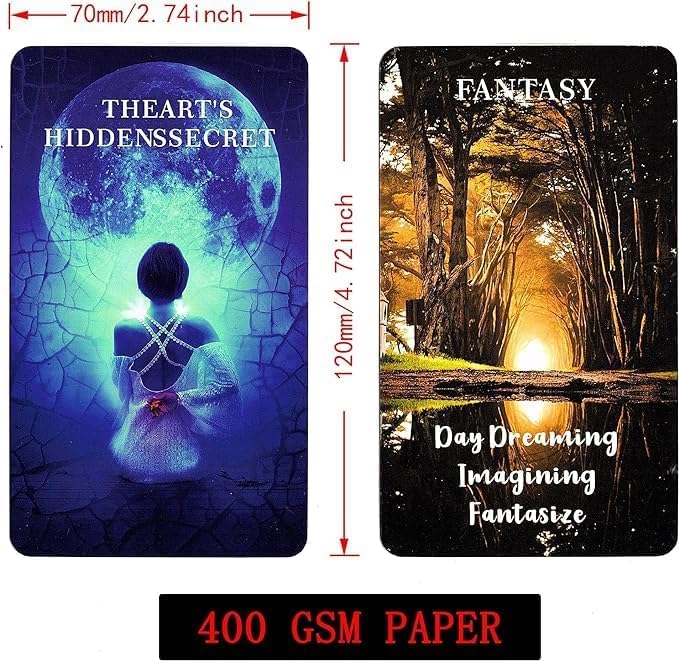 QCFQCF Twin Flame Love Oracle Cards Heart Hidden Secrets Oracle Deck for Beginners 78 Tarot Cards Helps You Reveal the Truth of Your Heart Space