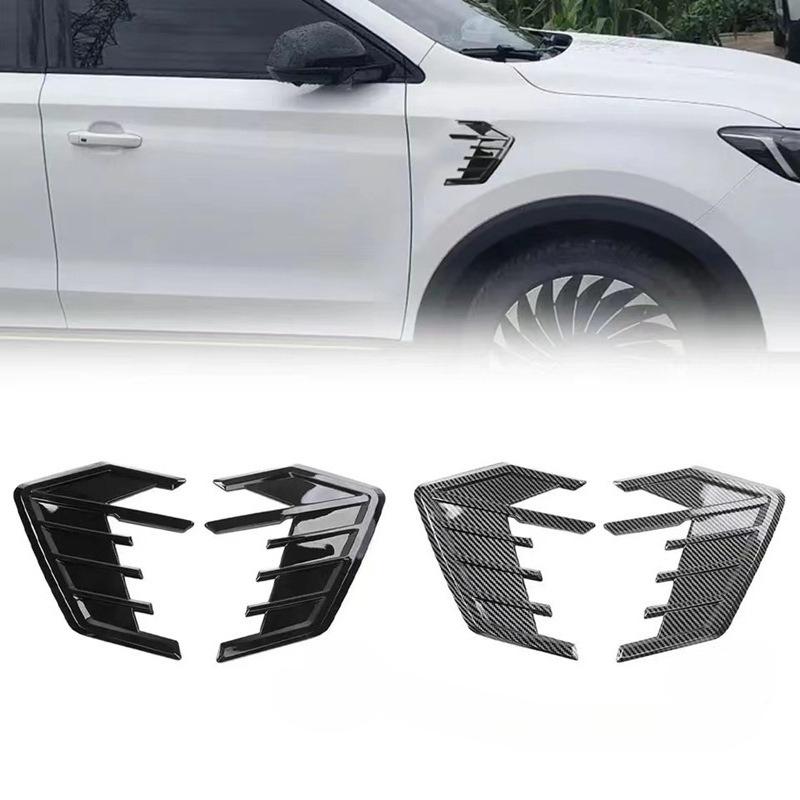 2pcs Universal Car Air Flow Fender Hood Intake Vent Cover Trim Carbon Fiber Side Wing Decals Body Ventilation Sticker