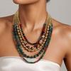 Statement Vintage Beads Necklace Handmade for Woman Girl Wedding Party Jewelry