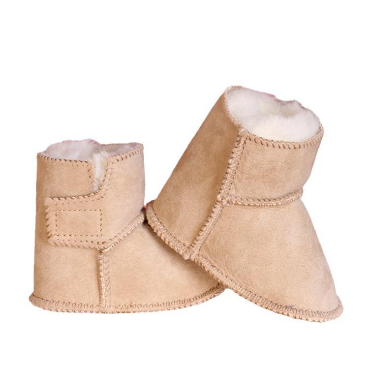 Soft Sole Sheepskin Fur Baby Shoes, Warm Cotton for Boys & Girls, 0-12 Months, Pre-Walker Winter Footwear