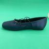 Korean New Blue Satin Leather Square Head Retro Niche Light Mouth Single Shoes Mary Jane Ballet Flats Women