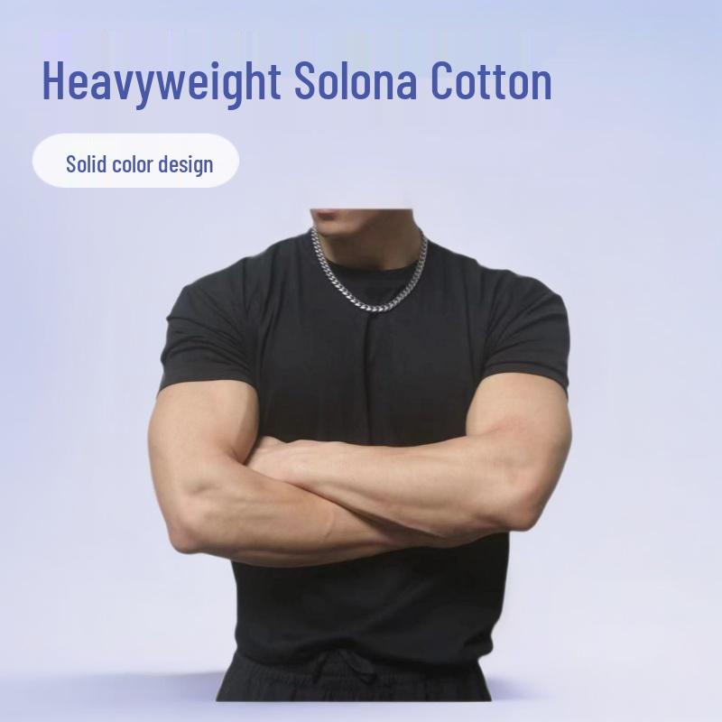 Heavyweight Solona Cotton Men s Cuffed Short Sleeve Quick-Dry T-Shirt Yes
