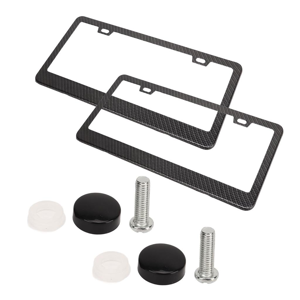 2 Stück Kennzeichenhalter Carbonfaser-Stil Vorne und Hinten Auto Kennzeichenabdeckungen Für Fahrzeuge