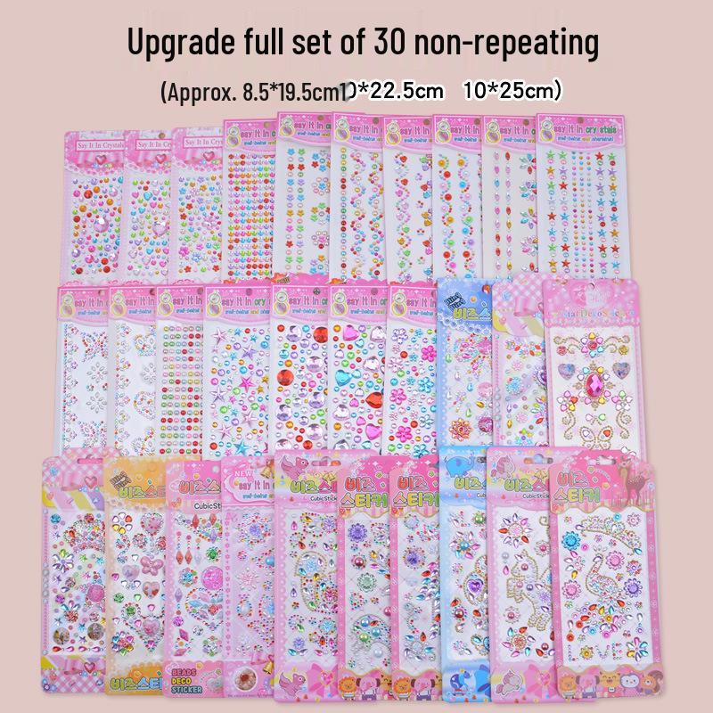 DIY Crystal Gem Stickers for Kids' Jewelry Boxes (Ages 3-6) - Self-Adhesive PVC Decorations