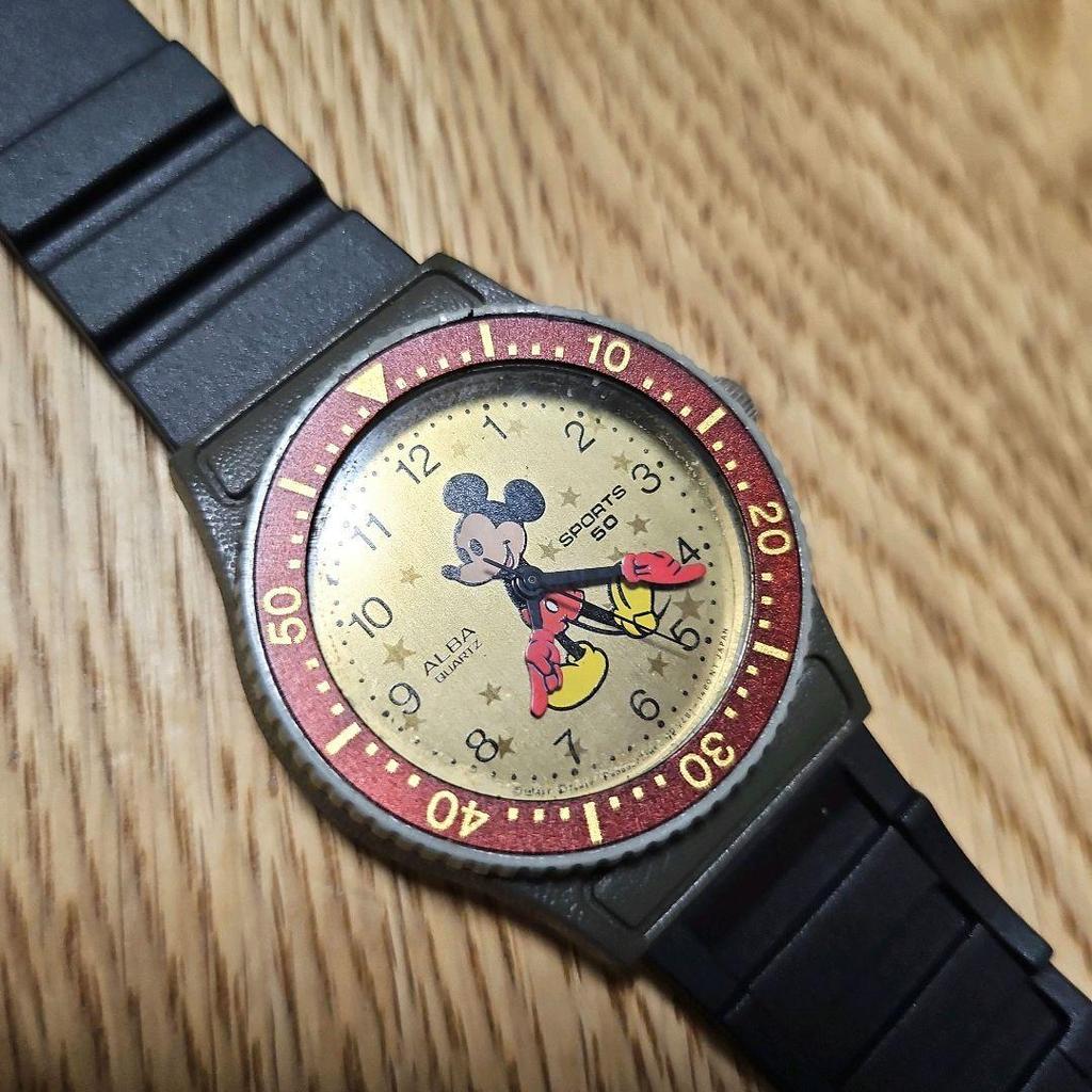 [USED] SEIKO ALBA Y481-017C Mickey Mouse Battery Strap