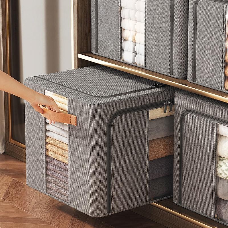 1PC Oxford Fabric Storage Box Foldable Clothes Quilt Organizer Heavy Duty Wardrobe Storage Bin for Home Organization