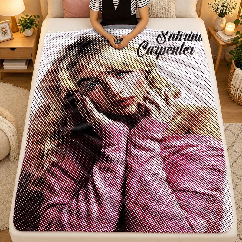 Flannel BlanketSabrina Carpenter Warm Soft Throw Blanket for Indoor Sofa Bed Living Room Use