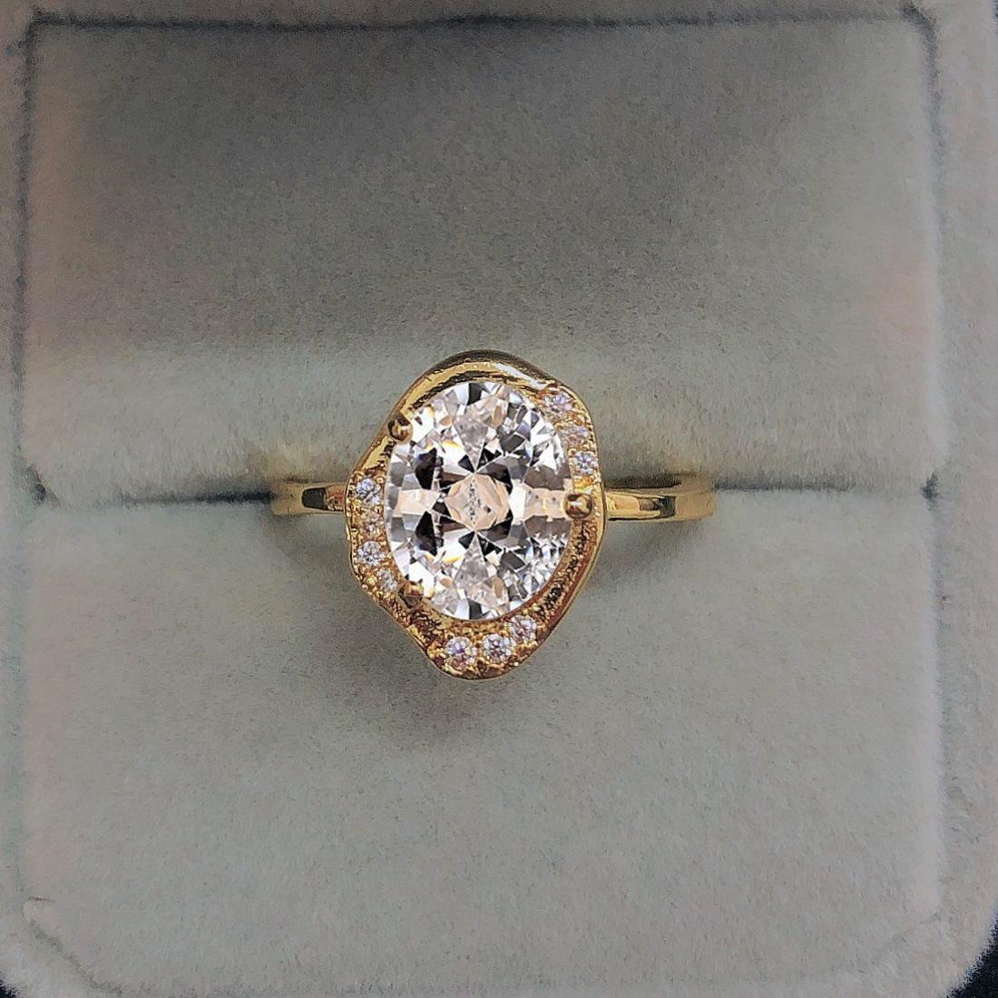 

ZHOUYANG Rings For Women New Unique Oval Candy Pink Stone CZ Light Gold Color Wedding Party Finger Ring Fashion Jewelry R880 5