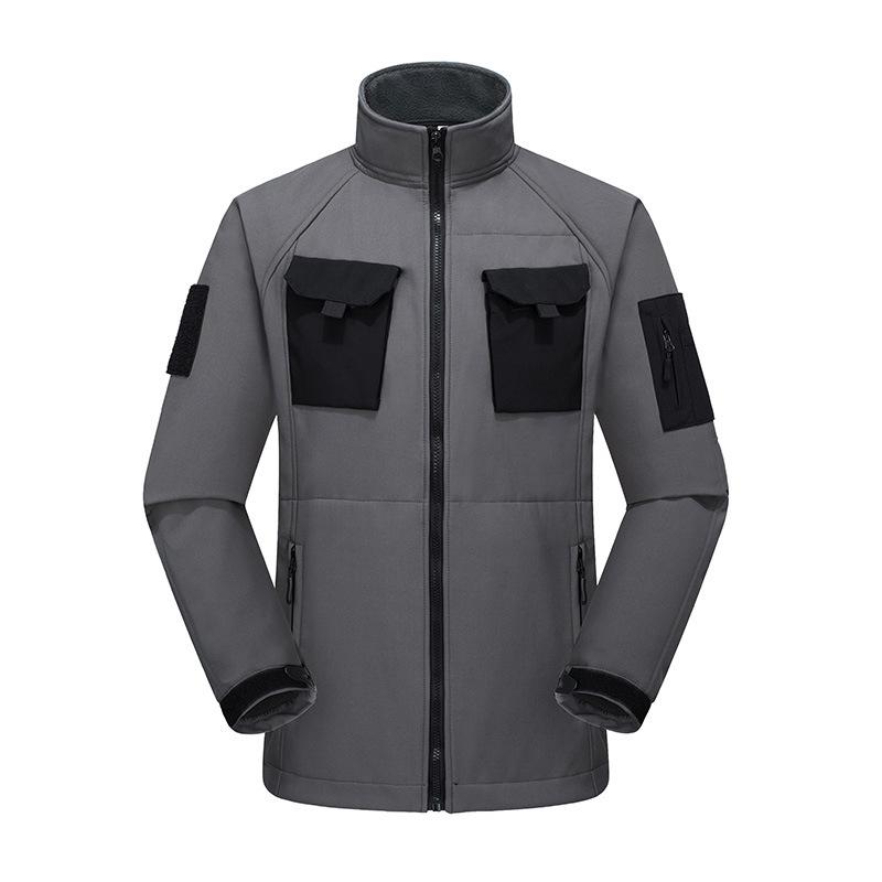 Men s Military Scarab Soft Shell Jacket - Windproof, Velvet, Stand-up Collar, Tactical Style L