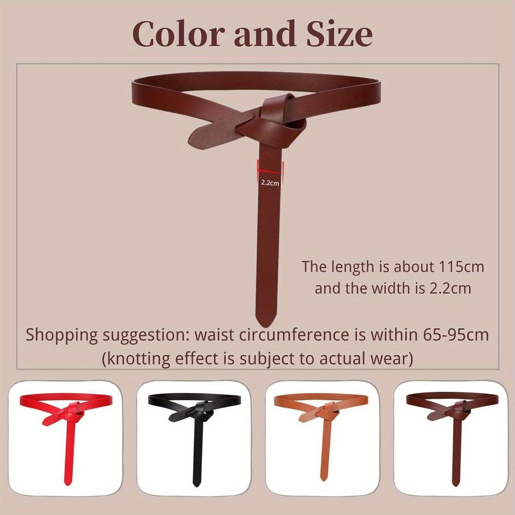 Genuine Leather Waist Belt Women Knot Belts Adjustable Stretch Belt Cinch Waist Band