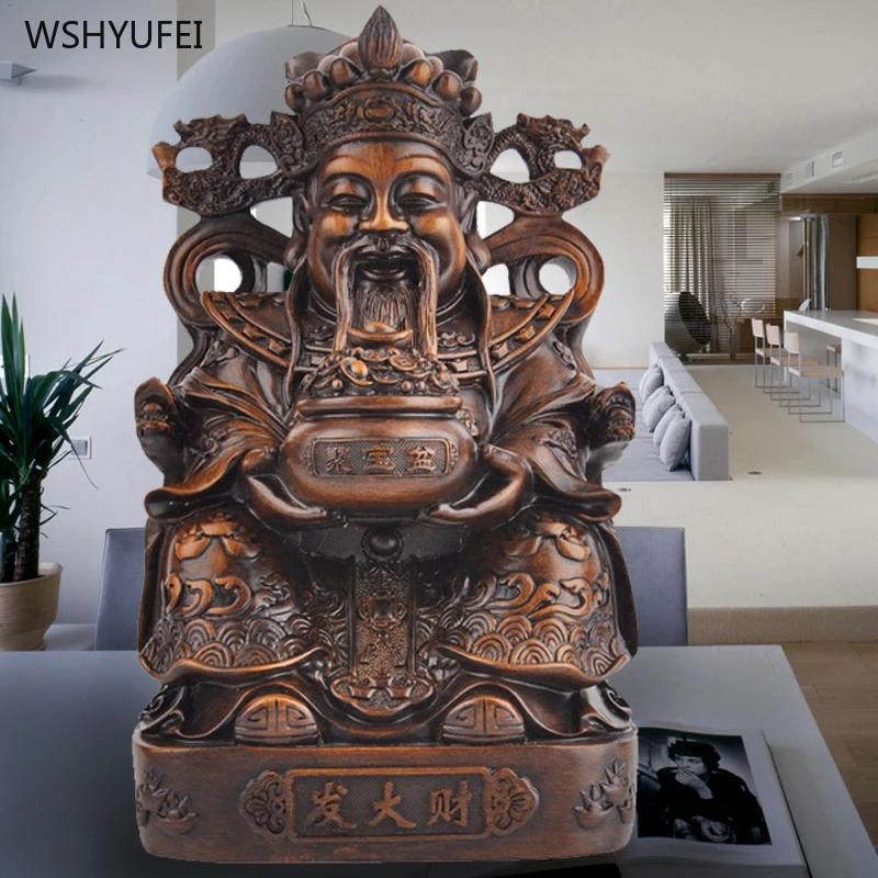 1 pc resin Fate Wealth God Ornament living room Home Crafts Buddha Statue Sculpture Desktop decor feng shui Housewarming gift