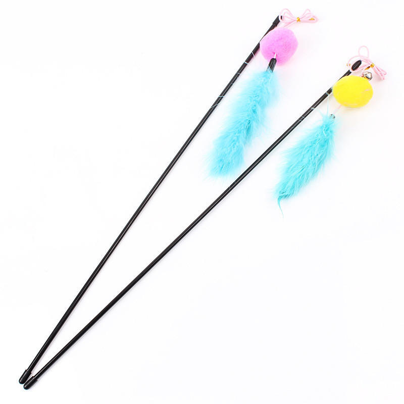 Teaser Interactive Toy Rod with Bell and Feather