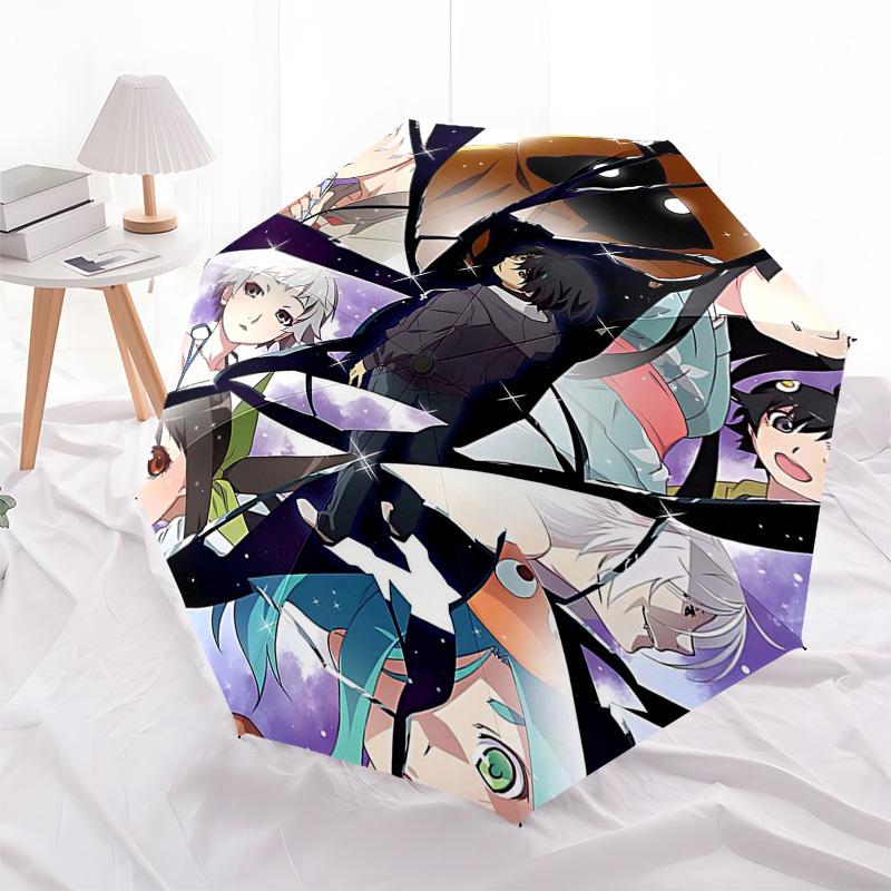 1pc Anime Characters Outdoor Umbrella - Automatic Opening/Closing, Portable 3-Fold Design, 8-Rib Iron Frame - Perfect Gift for Fans, Travelers, D