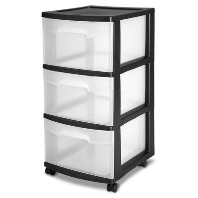 3-lade Plastic Opbergkar met Transparante Lades Huis Kantoor Slaapkamer Badkamer Kinderkamer Hobbyruimtes Rollende Organizer