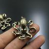 Retro Brass Octopus Ornament Miniatures Sea Animal Figurines Desktop Copper Tea Pet Craft Home Decorations Gift