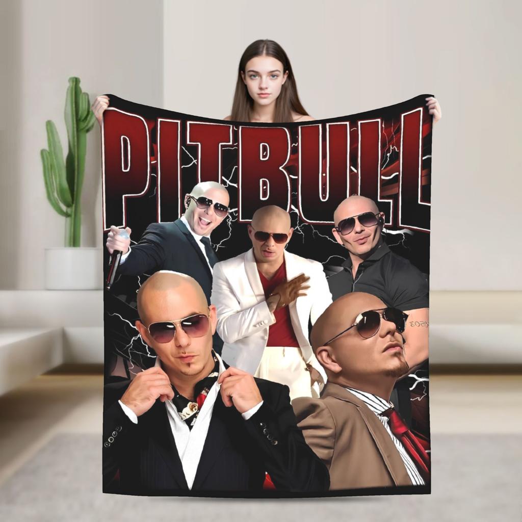 Pitbull Pan. Celosvětové legrační meme deky Teplé měkké plyšové přehozy pro domácí dekoraci Cestování Kancelář Flanelové přehozy na postel Postel