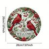 Metal Welcome Wreath Sign 8 Inch Round Wall Art for Home Cafe Halloween Decor