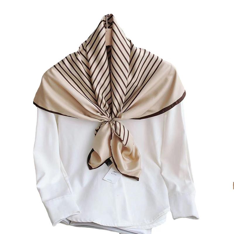 90×90 Großer Hochwertiger Schwarz-Weiß Gestreifter Schal: Professionelle Halsbekleidung, Stirnband & Sonnenschutz-Kopftuch