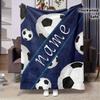 Individuelle Fußball-Fleece-Decke Personalisierter Name Sport-Print Überwurf Weich Warm Ganzjahres-Bettwäsche Geschenk Für Fußballfans