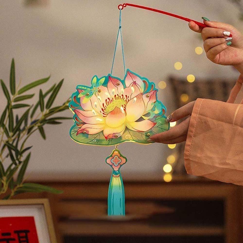 Battery Glowing Rabbit Light Handmade Chinese Flower Lamp DIY Paper Lantern Gifts Style 5
