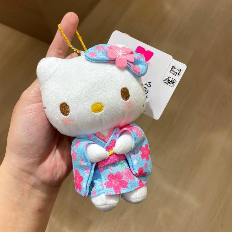 Japanese Style Ooku Mount Kimono Fuji Hello Kitty Pink Sakura Plush Doll Pendant Cute Wafuku Kitty Cat Soft Small Accessory