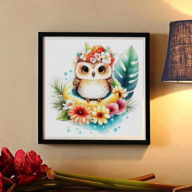 New Arrival 5D DIY Full Circle Diamond Painting "Lovely Owl" Embroidery Cross Stitch Home Decor Gift