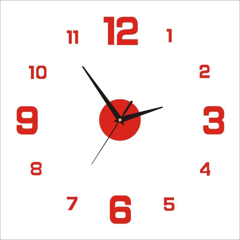 Creative Art DIY Wall Clock Decoration Wall Sticker Clock 3D Silent Acrylic Mirror Large Clock
