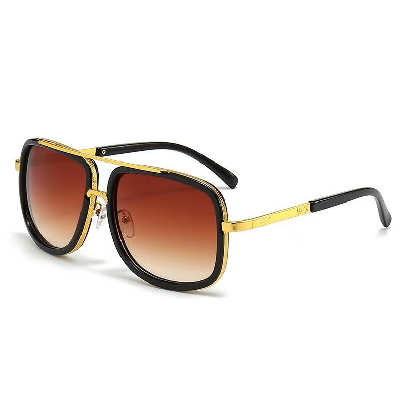 

Male Double Bridges Luxury Driving Sun Glasses Glasses Trendy Ladies Casual Travel Sun Eyeglasses Durable Metal Metal Sunscreen Glasses for Men and 1PC