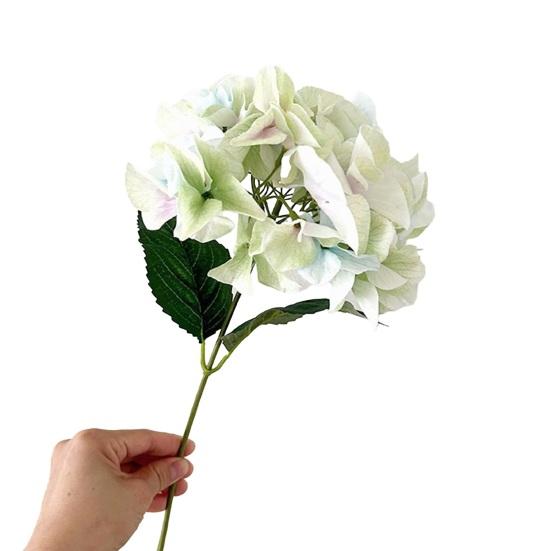Real Touch Artificial Hydrangea Flower 14 Inch Large Full Faux Silk Hydrangea Flower with Stem for Floral Arrangement Home Table