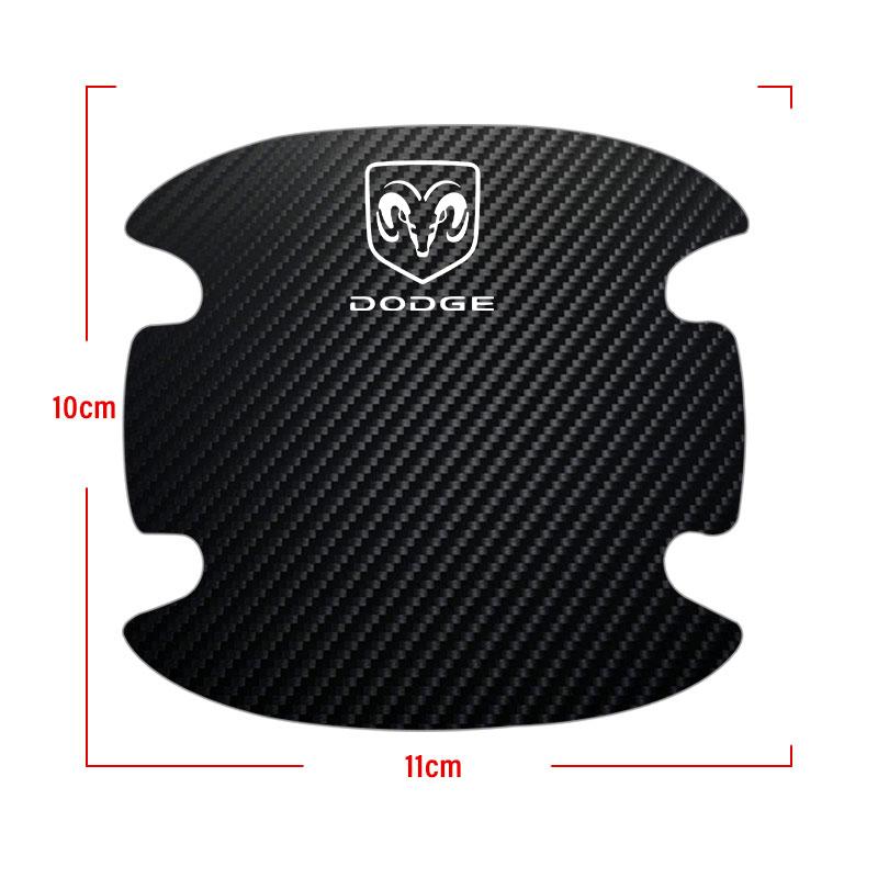 4 db/szett Autó Ajtókilincs Karcolásgátló Matrica Karbonszálas Dodge Journey Caliber Challenger Charger Ram 1500 Stratus Dart Dakota Durango