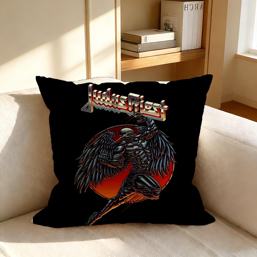 S-Judas Priest Cushion Cover Square Cushion Cover, Vintage Soft Sofa Pillow Case, Home Decoration And Protective Cover
