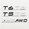3D Metalen Badge Auto Achterklep Logo T5 T6 AWD Embleem voor Volvo S40 S60 S90 XC40 XC60 XC90 V50 V70 T5 T6 AWD Sticker Accessoires