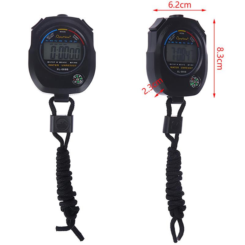 Waterproof Digital Lcd Chronograph Timer Counter Stopwatch Alarm With Strap