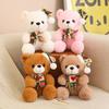20cm Kawaii Colorful Bear with Hat Scarf Doll Plush Toy Hug Bear Doll Birthday Gift Pillow Teddy Bear Home Living Room Bedroom