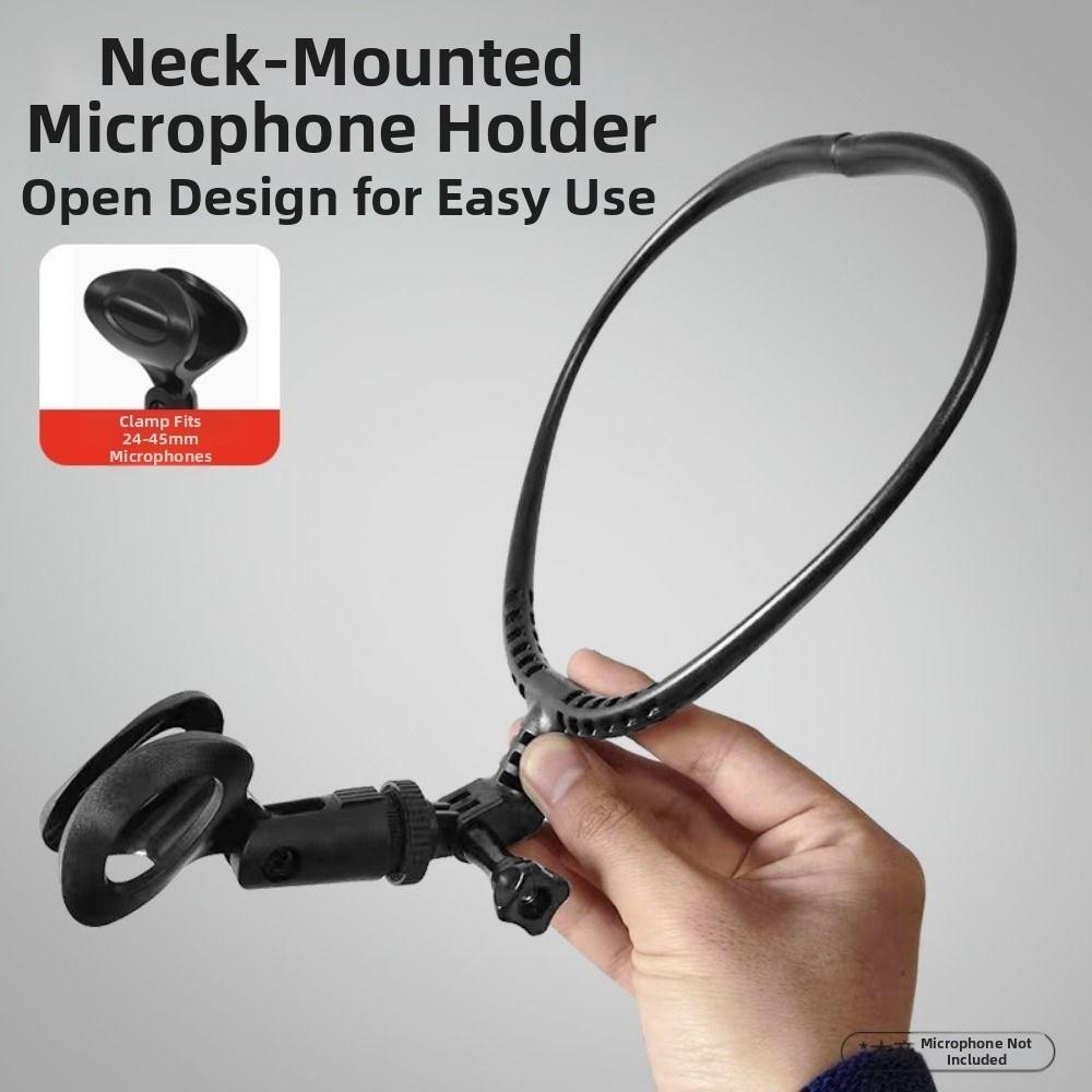 Stable Neck Microphone Holder Easy Setup Microphone Bracket Hands-Free Hanging Mic Stand  Classroom