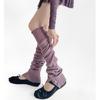 Straps Leg Warmers Women Knitted Leg Cover Lolita Ruffle Socks Stockings Y2K Button Foot Cover Girls Leg Warmers Knee High Socks