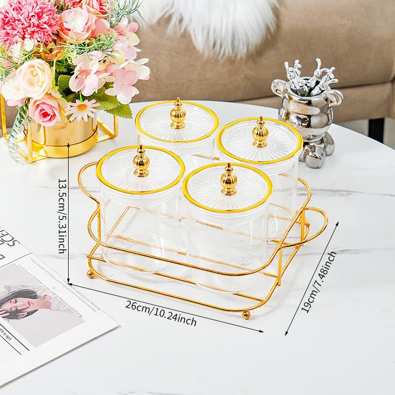 ZISIZ Glass Tea Storage Canister with Iron Rack