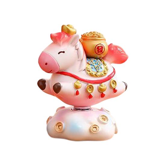 Čínské zvěrokruhové koňské sošky Rok koně Roztomilá otočná figurka koně Pryskyřice Šťastná Feng Shui ozdoba pro domácnost, kancelář, obchod Stolní dekorace