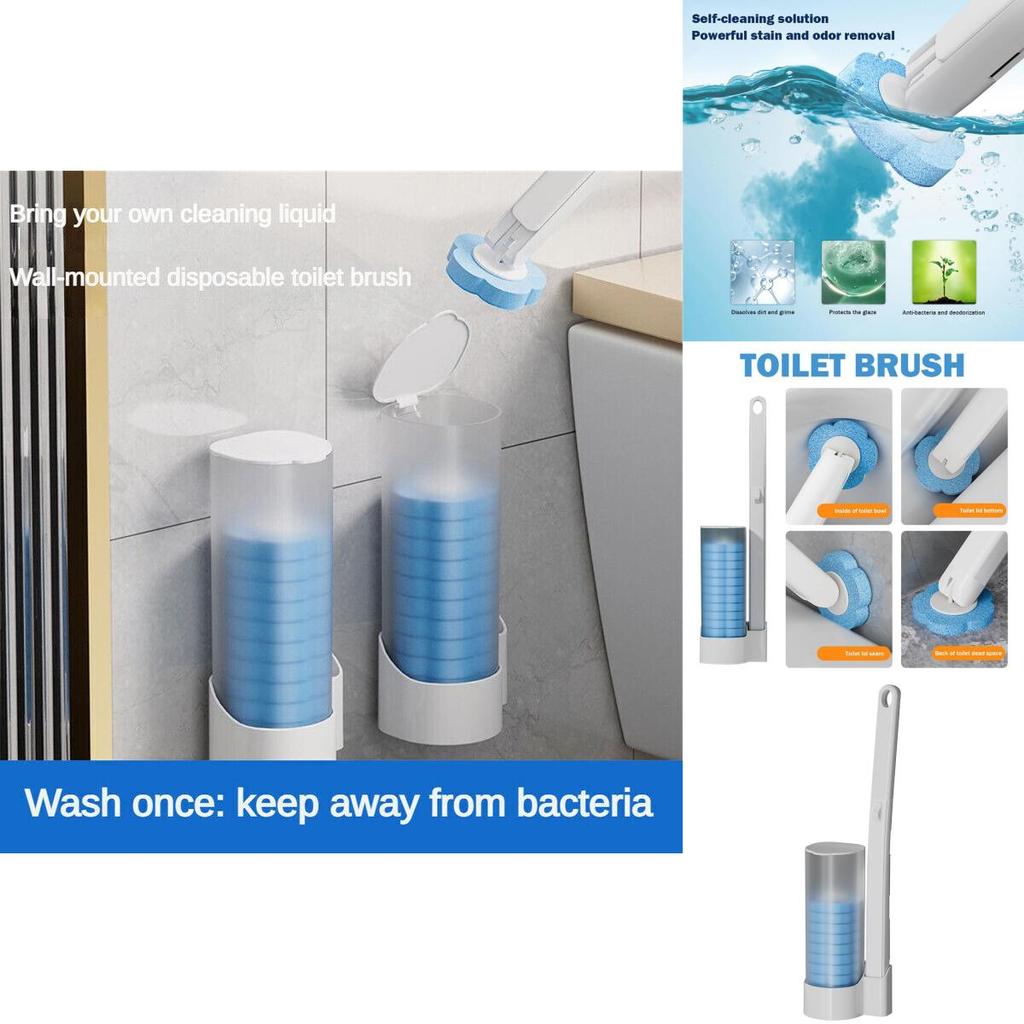 Toilet Disposable Brush Set Toilet Bowl Cleaning System Cleaners With Refills